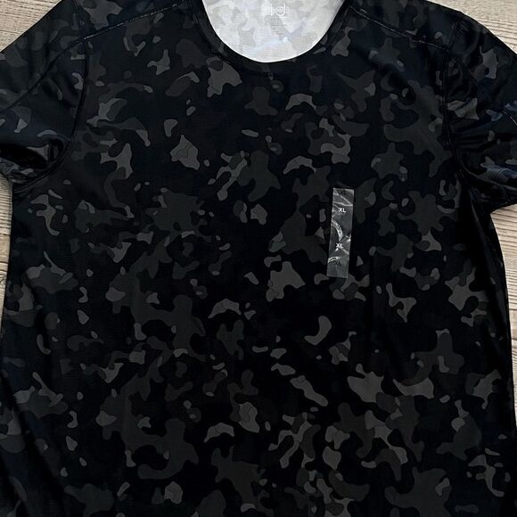 NWT Id Ideology Men's Birdseye Printed Training T-Shirt M Deep Black - Picture 3 of 5
